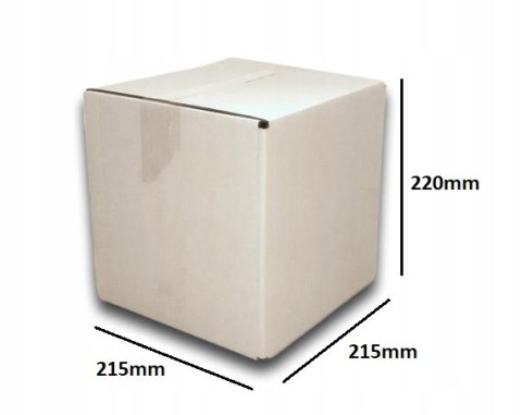 PUDEŁKO OPAKOWANIE KARTON 215x215x220 BIAŁE 25sz B PUDEŁKO OPAKOWANIE KARTON 215x215x220 BIAŁE 25sz B
