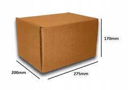 PUDEŁKO OPAKOWANIE KARTON 275x200x170 SZARE 25sz E