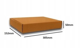 PUDEŁKO OPAKOWANIE KARTON 305x152x50 SZARE 25szt E