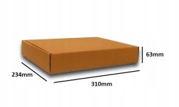 PUDEŁKO OPAKOWANIE KARTON 310x234x63 SZARE 10szt B