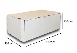 PUDEŁKO OPAKOWANIE KARTON 350x130x190 BIAŁE 25sz E